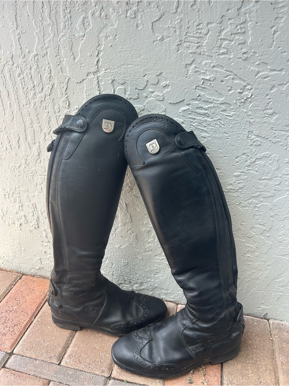 Tucci- Marilyn  Black Leather Riding Boots -